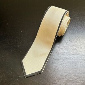 Bottega Veneta Cream Tie with Black Trim